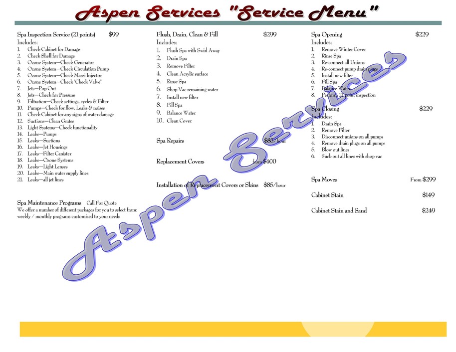 Service Menu